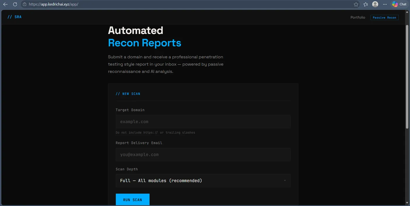 Security Report Automator — submit a domain