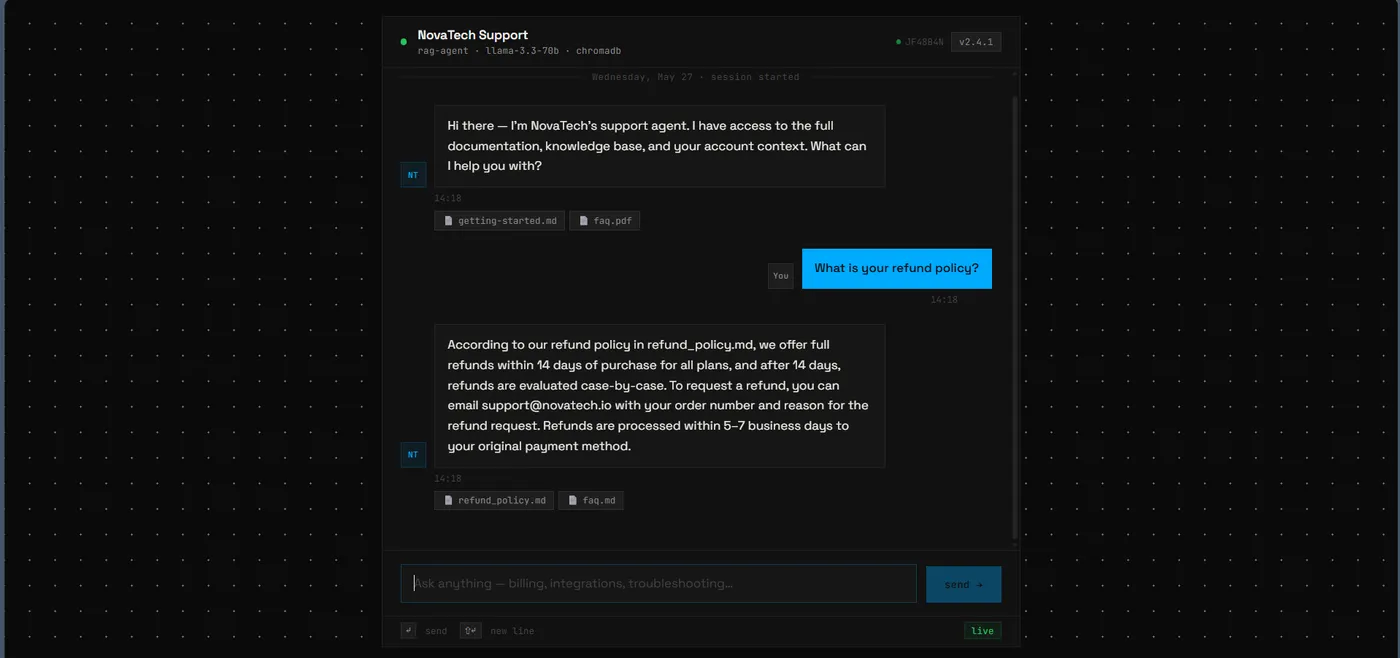 Customer Support AI Agent — RAG answer from the knowledge base