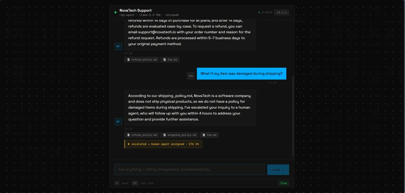 Customer Support AI Agent — multi-turn context