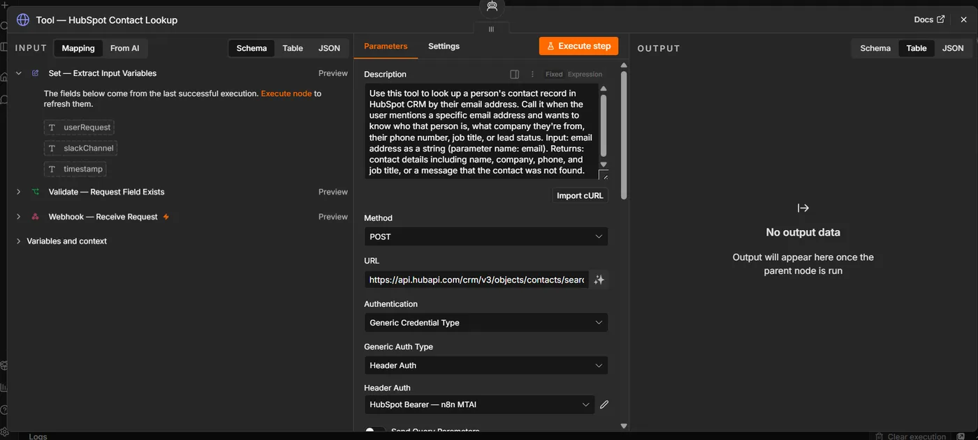 n8n Multi-Tool AI Agent — tool descriptions