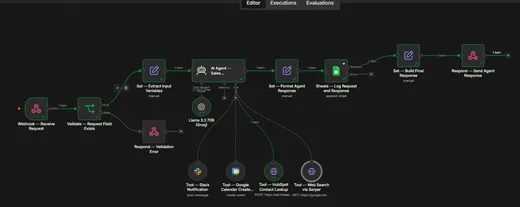 n8n Multi-Tool AI Agent — multi-tool run