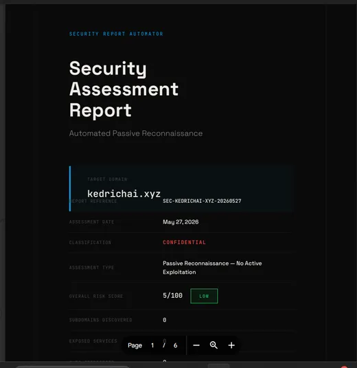 Security Report Automator — the delivered report