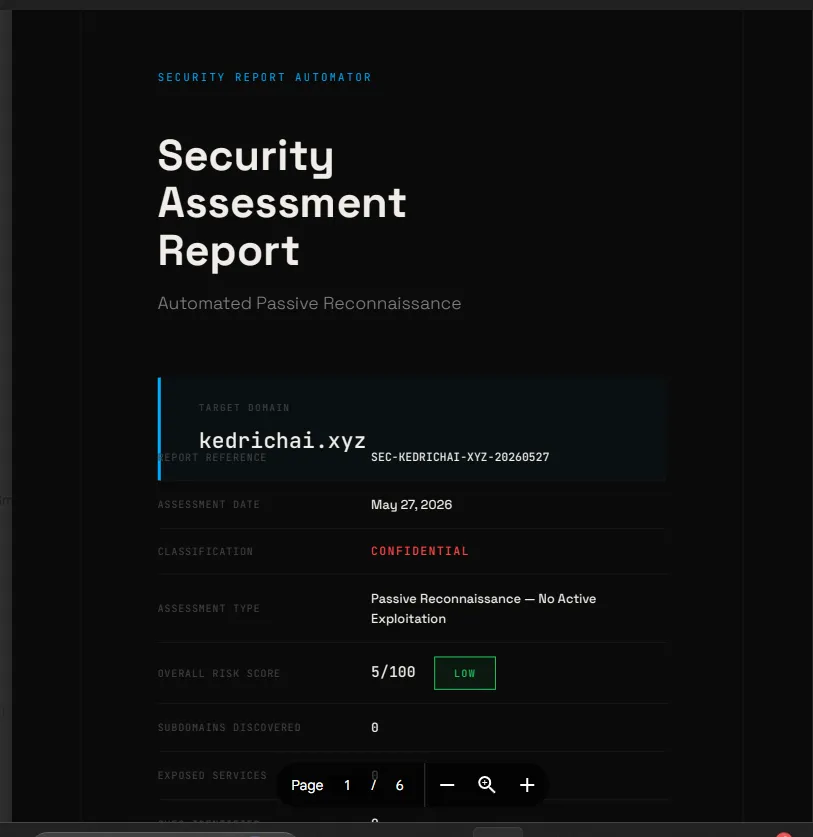 Security Report Automator — the delivered report