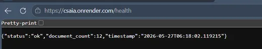Customer Support AI Agent — health endpoint