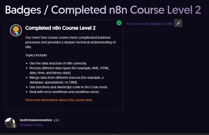n8n Course Level 2 — n8n