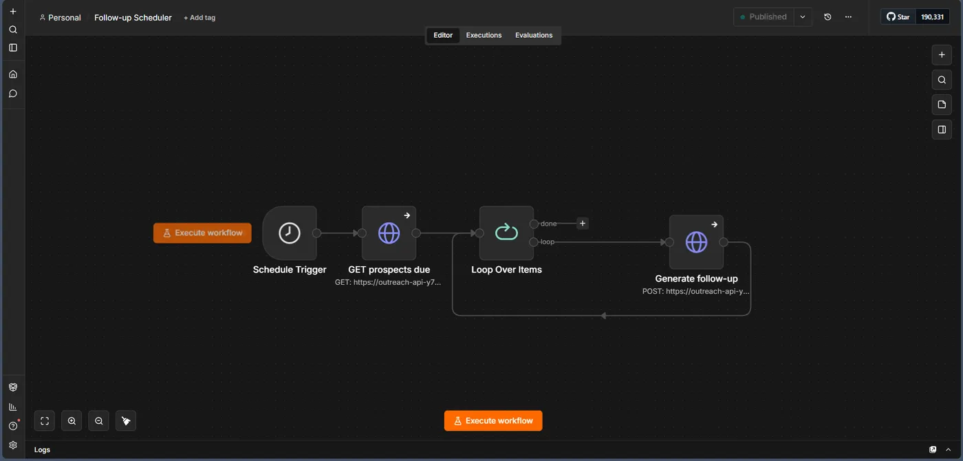 Full-Stack AI Outreach SaaS — follow-up logic